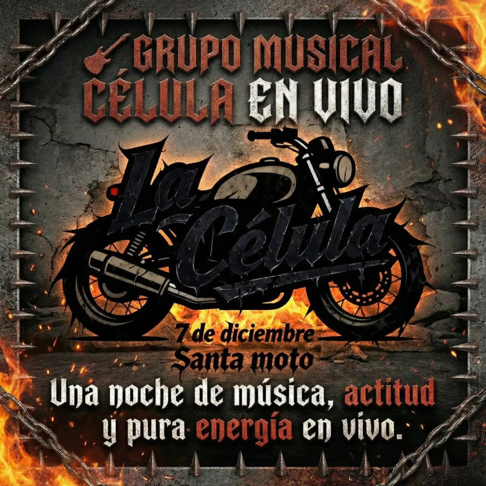 Grupo Musical Célula Santa Moto 7 diciembre 5 PM